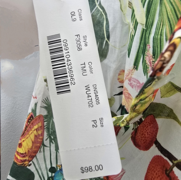 J. CREW Into The Wild Italian Ratti Tropical Floral Print Ruffle Sleeve Top NWT - Picture 14 of 14